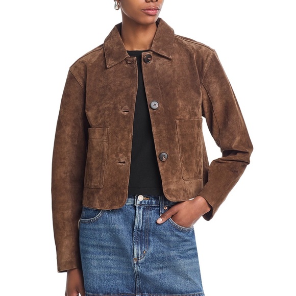 Blank NYC Jackets & Blazers - Blank NYC Brown Suede Button-Front Jacket
